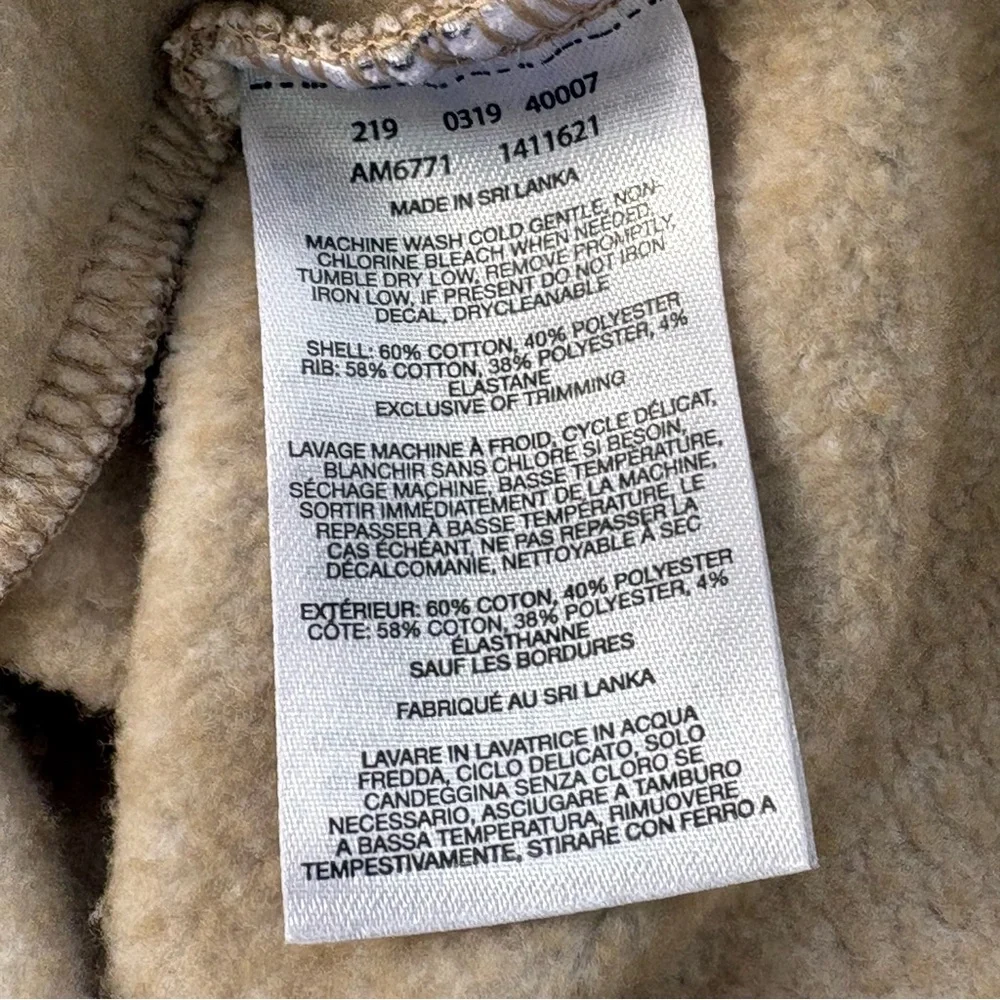 Columbia Men’s Size Large 1/4 Zip Sweater In Tan Ribbed Cuffs & Bottom Hem